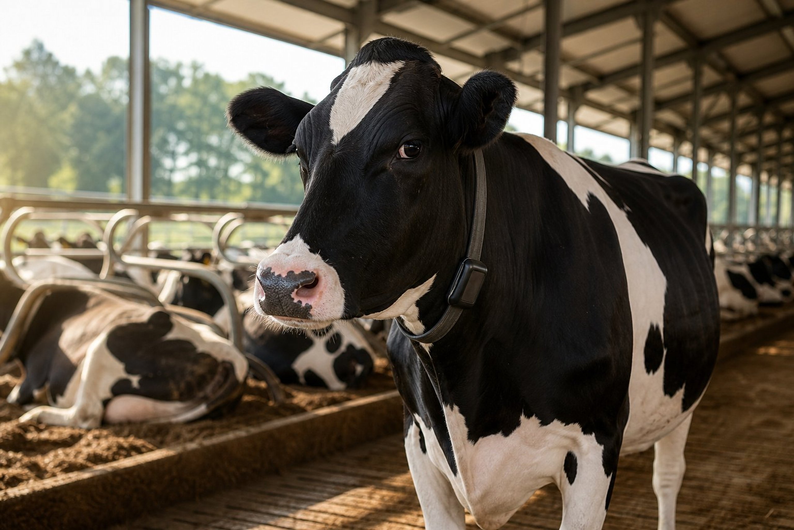 Rebaño lechero monitoreado con collares inteligentes COWMED