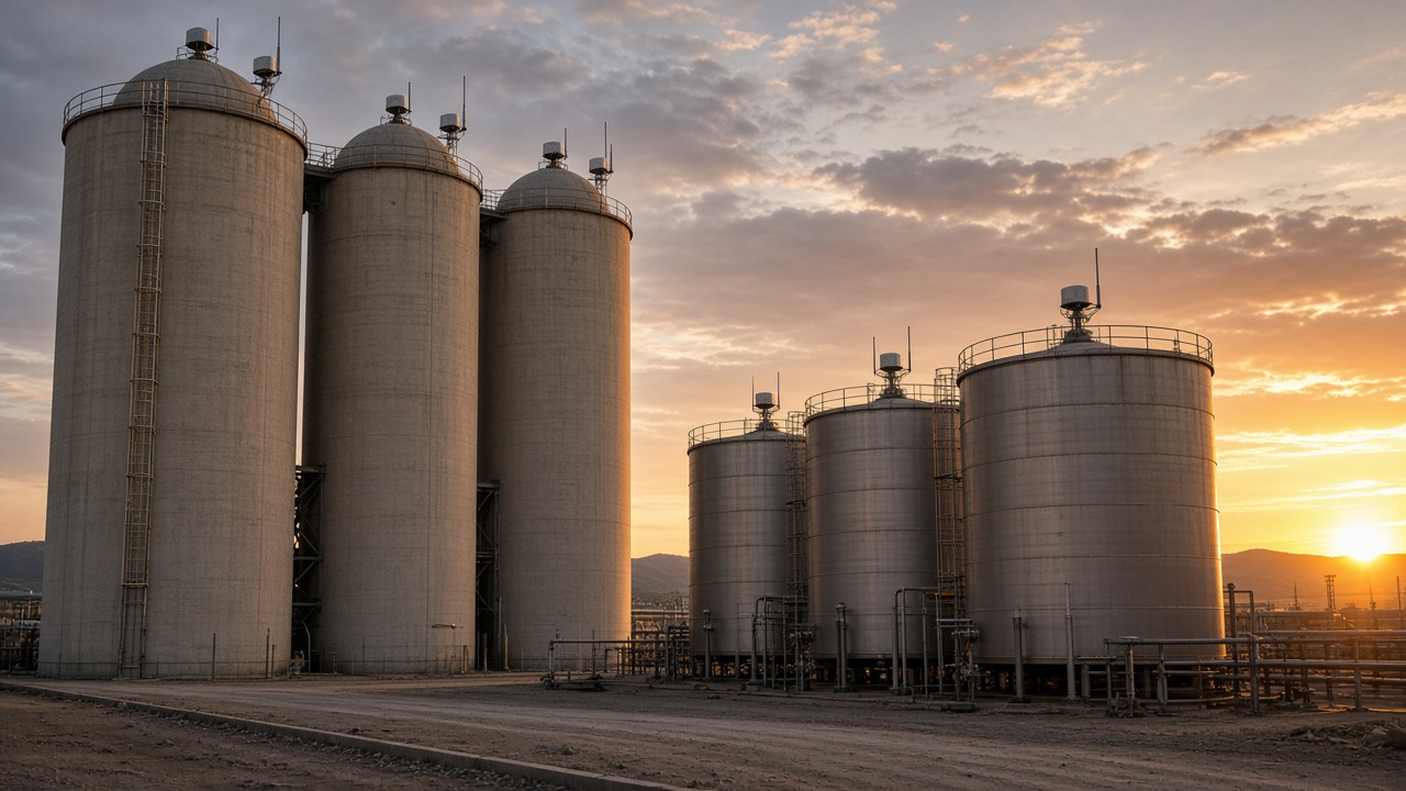 Tanques y silos industriales con sensores de nivel